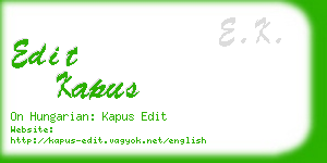 edit kapus business card